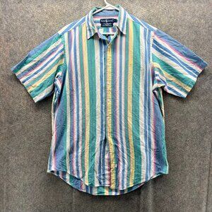 Vintage Ralph Lauren Shirt Mens Large Blue Stripes Button Down Preppy Retro Y2K
